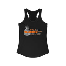 Load image into Gallery viewer, Vibrant Graphic Racerback Tank Top, Women's Fitness Shirt, Wear Orange Awareness Tee - HE HAS A NAME DEMAREA JABREAL JACKSON