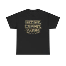 Load image into Gallery viewer, Decide Commit Align Tactical Tee — Military Camouflage Motivational Shirt