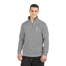 Load image into Gallery viewer, Embroidered Cozy Quarter-Zip Fleece Pullover — Minimal Pocket Cat Design