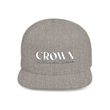 Load image into Gallery viewer, Crown Transportation & Logistics Flat Bill Snapback Hat — White Embroidered Logo Cap
