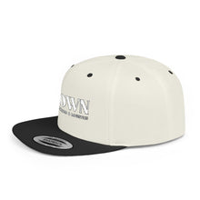 Load image into Gallery viewer, Crown Transportation &amp; Logistics Flat Bill Snapback Hat — White Embroidered Logo Cap
