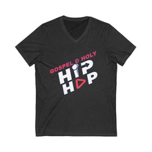 Load image into Gallery viewer, Gospel &amp; Holy Hip Hop V-Neck Tee, Unisex T-Shirt, Faith-Based Apparel, Music Lovers Gift, Casual Wear, Christian Hip Hop Style
