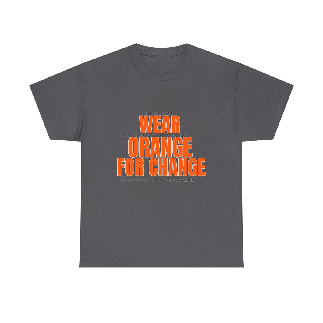 Wear Orange for Change Unisex Heavy Cotton Tee | Advocacy T-Shirt for Awareness Events