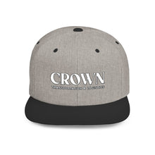 Load image into Gallery viewer, Crown Transportation &amp; Logistics Flat Bill Snapback Hat — White Embroidered Logo Cap
