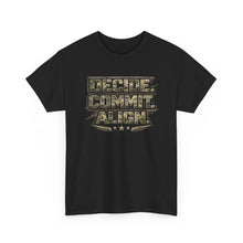 Load image into Gallery viewer, Decide Commit Align Tactical Tee — Military Camouflage Motivational Shirt
