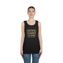 Load image into Gallery viewer, Tank Top — 'Defend, Commit, Align' Military Camo Graphic Tank
