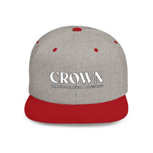 Load image into Gallery viewer, Crown Transportation &amp; Logistics Flat Bill Snapback Hat — White Embroidered Logo Cap
