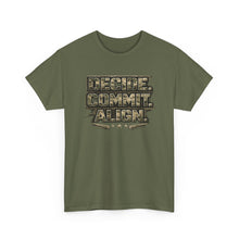 Load image into Gallery viewer, Decide Commit Align Tactical Tee — Military Camouflage Motivational Shirt
