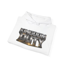 Load image into Gallery viewer, Kingdom Duty Hoodie — Metallic Logo Christian Faith Pullover
