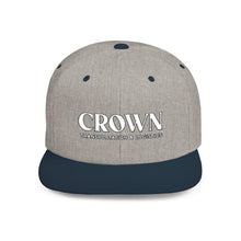 Load image into Gallery viewer, Crown Transportation &amp; Logistics Flat Bill Snapback Hat — White Embroidered Logo Cap
