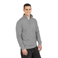 Load image into Gallery viewer, Embroidered Cozy Quarter-Zip Fleece Pullover — Minimal Pocket Cat Design
